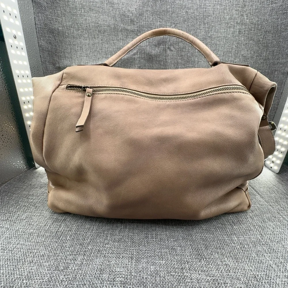Gianni Notaro Bag Large Nude Leather Hobo Crossbody Shoulder Purse Made in Italy